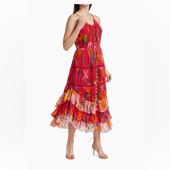 Farm Rio
Mixed Fruits Ocean Tiered Midi-Dress - Picture 5 of 13